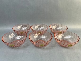 6 J G Durand Rosaline 5 Inch Bowls By Arcoroc.