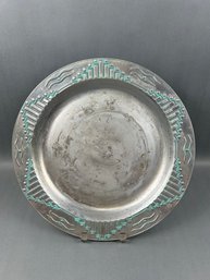 Wilton Armetale Pewter Art Deco Design Round Platter