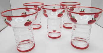 Vintage Dunbar Aramis Tomato Glasses Ribbed (5) *local Pick Up Only*