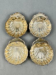 Four Birks Sterling Shell Nut Dishes