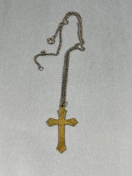 Vintage Gold Filled Cross Pendant With Chain