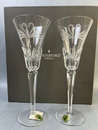 Waterford Pair Of Wedding Toasting Flutes.