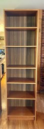 Narrow Wood 5 Adjustable Shelf Bookcase