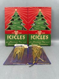 Icicles For Xmas Tree - Gold And Silver