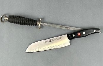 Zwilling J.A. Henckels Chef Knife & Large Dreizack Knife Sharpener Dagger