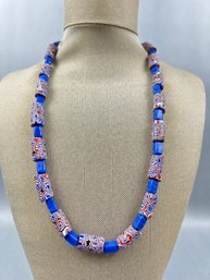 Vintage Millefiori African Bead Necklace