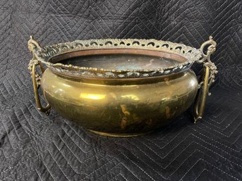 Vintage Brass Copper Cauldron