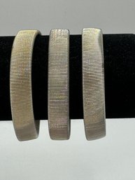 3 Stretchy Silver Tone Bracelet