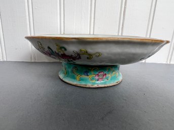 Asian Enamel & Painted Footed Dish