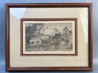 Framed Signed And Numbered Jack J Wells Print Of A Backerboard.