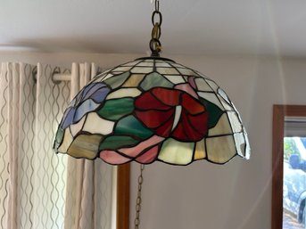 Vintage Hanging Stained Glass Lamp