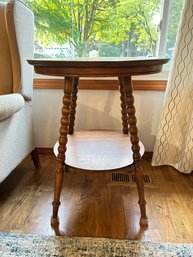 Antique Oak Round Parlor Table
