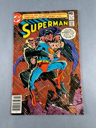 Dracula And Frankenstein Monster Together In Mortal Combat With Superman #344 Feb. 1980