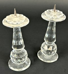 Vintage Small Swarovski Crystal Candle Holders