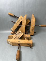 4 Vintage Jorgensen Wood Clamps.