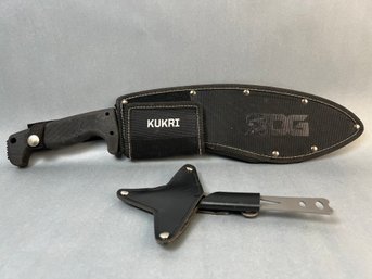 2 Ninja Knives Kukri Large And Silver Wing Throwing.