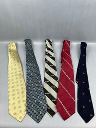 Lot Of 5 Ties Bugatti And More