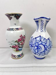 Lenox The Martha Washington Vase And Signed Dutch Style Vase.