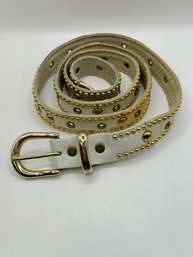 3 Color Tone Belt With Brads And Buckle Holes