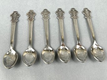 Set Of Six Vintage Rolex Bucherer Of Switzerland Souvenir Spoons