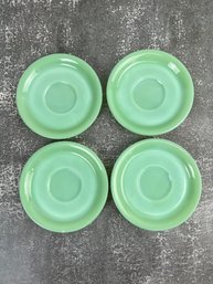 Four Fire King Jadeite Saucers