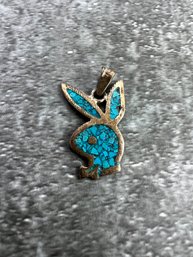 Vintage Silver Mexico Playboy Bunny Pendant