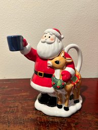 Rudolph And Santa Teapot By Lenox