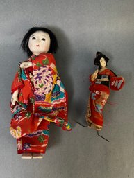2 Japanese Geisha Dolls.