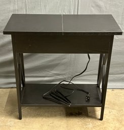 Black Side Table With Outlet