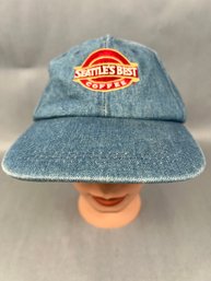 Seattles Best Coffee Denim Adjustable Hat.