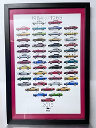 50 Years Of Mustangs Print 43x30, 1964 1/2 To 2015.