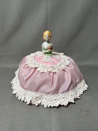 Vintage Porcelain Doll Top Pin Cushion