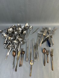 Lot Of Flatware Some Vintage Silver Plate.