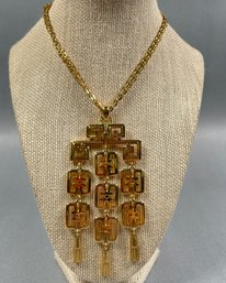 Vintage Trifari Crown Gold Double Strand Necklace
