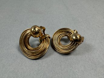 Vintage Napier Goldtone Clip Earrings