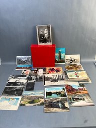 Lot Of Vintage Postcards And Photos Earliest Date Is 1912.