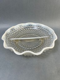 Anchor Hocking Moonstone Divided Serving Dish.