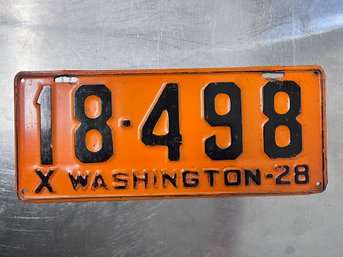 1928 Washington State License Plate.
