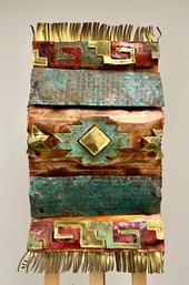 Greg Gowen  Copper And Brass Southwest Wall Sculpture