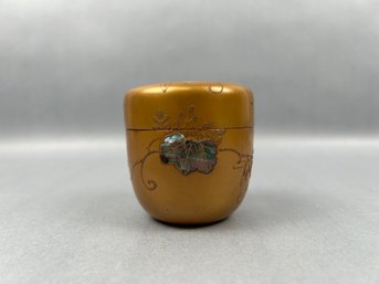 Vintage Japanese Tea Caddy With Inlay