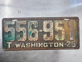 1929 Washington State License Plate.