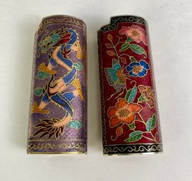 2 Cloisonne Light Covers