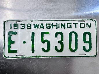 1938 Washington State License Plate.