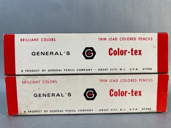 2 Boxes Of Generals Color-tex Pencils 1807-t Grass Green And 1803 Indigo Blue.