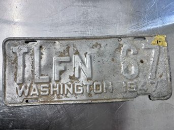 1947 Washington State License Plate.
