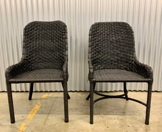 Black Wicker Dining Chairs  - 2