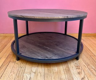 Modern Vinyl Top Round Coffee Table