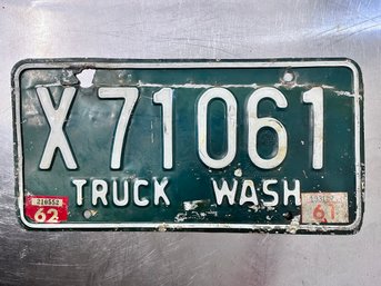 1961/62 Washington State License Plate.
