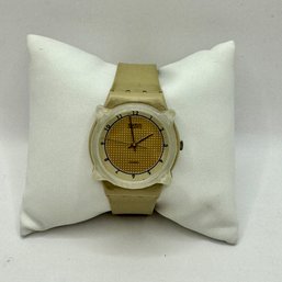 Vintage Golden Tan Swatch Quartz Watch W/face Guard
