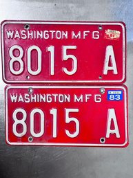 Matched Pair Of 1981/83 Washington State License Plates.